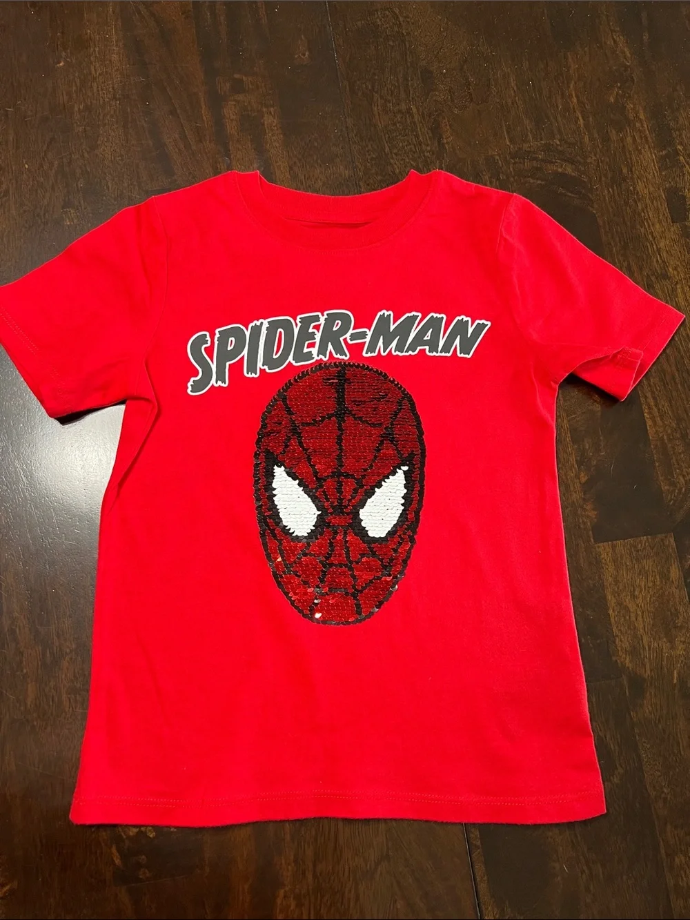 Marvel Spider-Man Red Tee with Sequin Mask - Picture 1 of 6